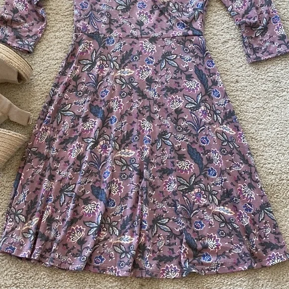 Flower Print Faux Wrap Dress - Picture 6 of 7